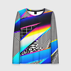 Женский лонгслив Neon stripes geometry