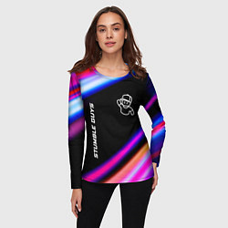 Лонгслив женский Stumble Guys speed game lights, цвет: 3D-принт — фото 2