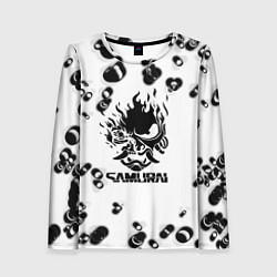 Женский лонгслив Samurai черные краски текстура