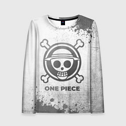 Лонгслив женский One Piece - white gradient, цвет: 3D-принт