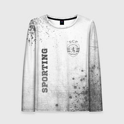 Женский лонгслив Sporting - white gradient вертикально