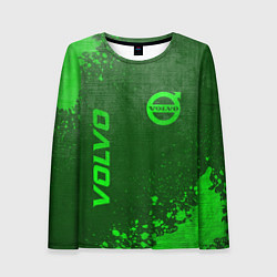 Женский лонгслив Volvo - green gradient вертикально