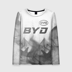 Женский лонгслив BYD - white gradient посередине