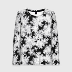 Лонгслив женский Снежинки на стекле, цвет: 3D-принт