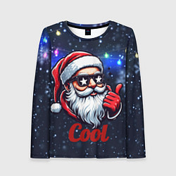 Лонгслив женский Cool Santa in glasses, цвет: 3D-принт