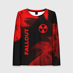 Лонгслив женский Fallout - red gradient вертикально, цвет: 3D-принт