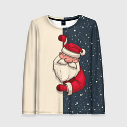 Лонгслив женский Дед Мороз, цвет: 3D-принт