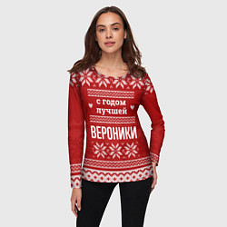 Лонгслив женский С годом лучшей Вероники с оленями, цвет: 3D-принт — фото 2
