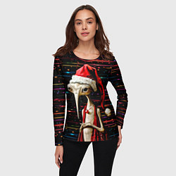 Лонгслив женский Санта Клаус - инопланетянин, цвет: 3D-принт — фото 2