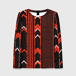 Женский лонгслив Красные обои на чёрном фоне