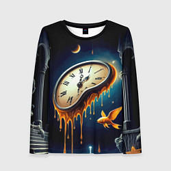 Лонгслив женский Течение времени - сюрреализм, цвет: 3D-принт