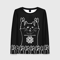 Лонгслив женский Breaking Benjamin: cat rock, цвет: 3D-принт