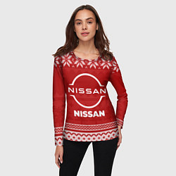 Лонгслив женский Новогодний Nissan, цвет: 3D-принт — фото 2