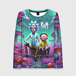 Женский лонгслив Рик и Морту на сказочной грибной планете - нейроар