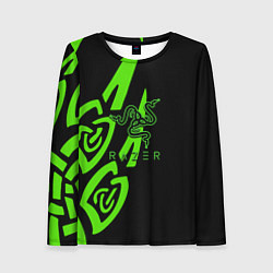 Лонгслив женский Razer лого лес, цвет: 3D-принт
