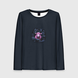 Женский лонгслив Розовая овца среди черных овец