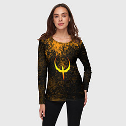 Лонгслив женский Quake краски брызги оранжевый, цвет: 3D-принт — фото 2