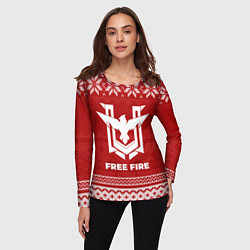 Лонгслив женский Новогодний Free Fire, цвет: 3D-принт — фото 2