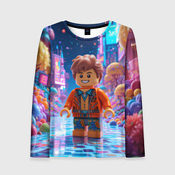 Женский лонгслив Roblox в неоновом городе