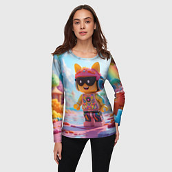 Лонгслив женский Роблокс в солнечных очках, цвет: 3D-принт — фото 2