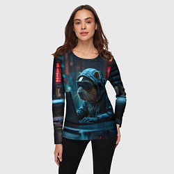 Лонгслив женский Капибара айтишник, цвет: 3D-принт — фото 2