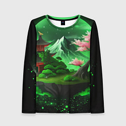 Женский лонгслив Green nature Japan