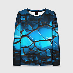 Женский лонгслив Синяя текстура объемных плит