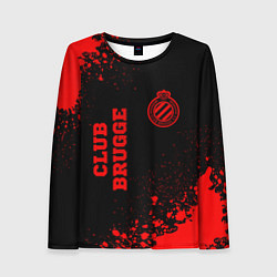 Женский лонгслив Club Brugge - red gradient вертикально