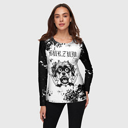 Лонгслив женский Burzum - рок пес, цвет: 3D-принт — фото 2