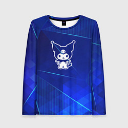 Лонгслив женский Kuromi blue poly, цвет: 3D-принт