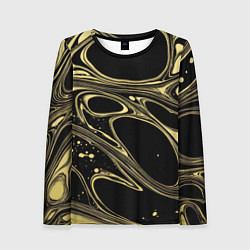 Женский лонгслив Разводы в виде кругов и линий - текстура