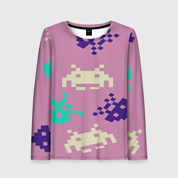 Лонгслив женский Пиксели фильтр, цвет: 3D-принт