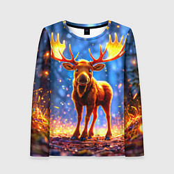 Лонгслив женский Лосенок в лесу, цвет: 3D-принт