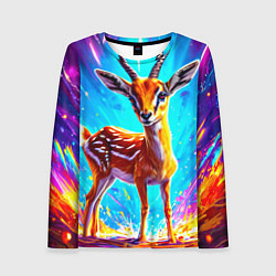 Лонгслив женский Газель малыш, цвет: 3D-принт