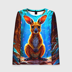 Лонгслив женский Кенгуру в джунглях, цвет: 3D-принт