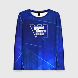 Лонгслив женский GTA6 blue poly, цвет: 3D-принт
