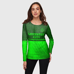 Лонгслив женский Leicester City - green gradient посередине, цвет: 3D-принт — фото 2