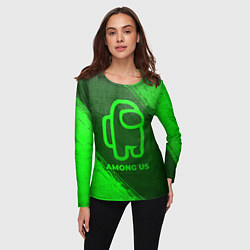 Лонгслив женский Among Us - green gradient, цвет: 3D-принт — фото 2