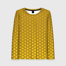 Лонгслив женский Золотые звезды, цвет: 3D-принт