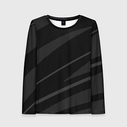 Женский лонгслив Чёрный с серым абстракция полосы