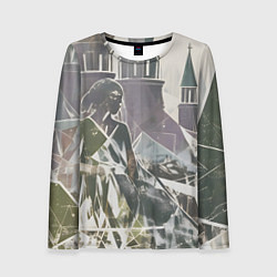 Лонгслив женский Отпечаток силуета, цвет: 3D-принт