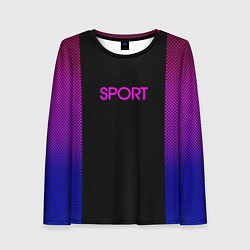 Лонгслив женский Sport сине-розовый текстура, цвет: 3D-принт
