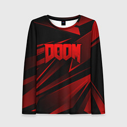Лонгслив женский Doom - красная абстракция, цвет: 3D-принт