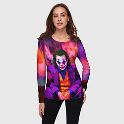 Лонгслив женский Джокер рисунок красками, цвет: 3D-принт — фото 2