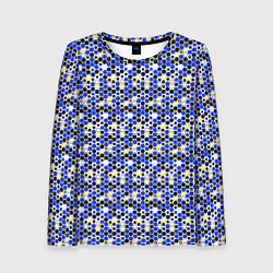 Женский лонгслив Киберпанк шестиугольники синие