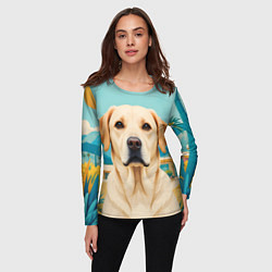Лонгслив женский Лето и лабрадор, цвет: 3D-принт — фото 2