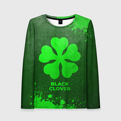 Лонгслив женский Black Clover - green gradient, цвет: 3D-принт