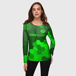 Лонгслив женский Daewoo - green gradient посередине, цвет: 3D-принт — фото 2
