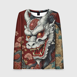 Женский лонгслив Татуировка дракона в стиле ирезуми