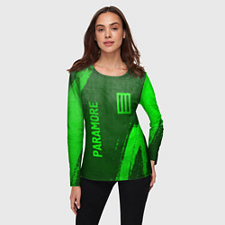 Лонгслив женский Paramore - green gradient вертикально, цвет: 3D-принт — фото 2
